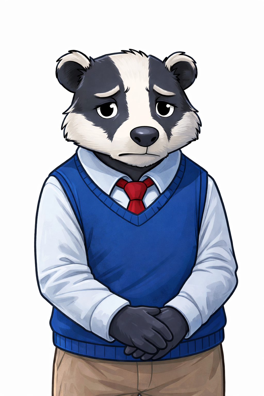 Disappointed anthropomorphic badger